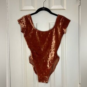 Lucky Leo Velvet Copper/Rust Leotard B
